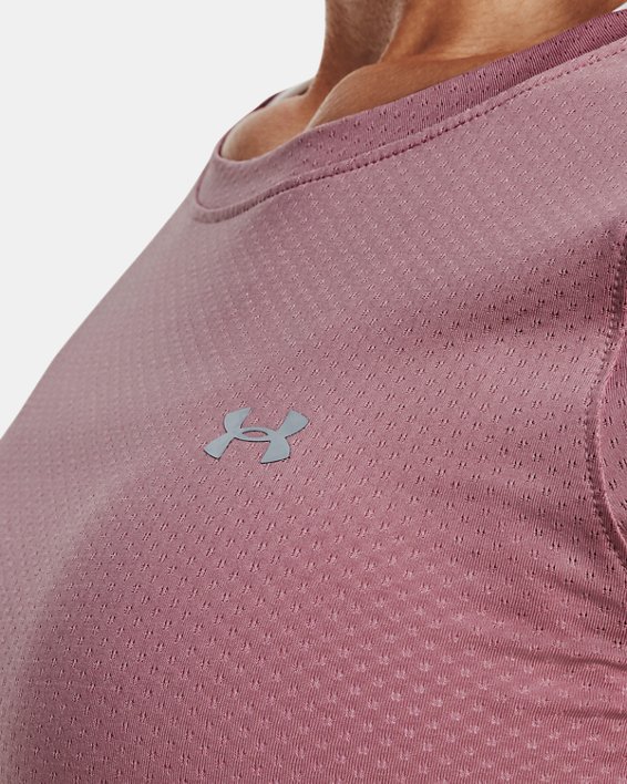 Women's HeatGear® Armour Short Sleeve, Pink, pdpMainDesktop image number 3